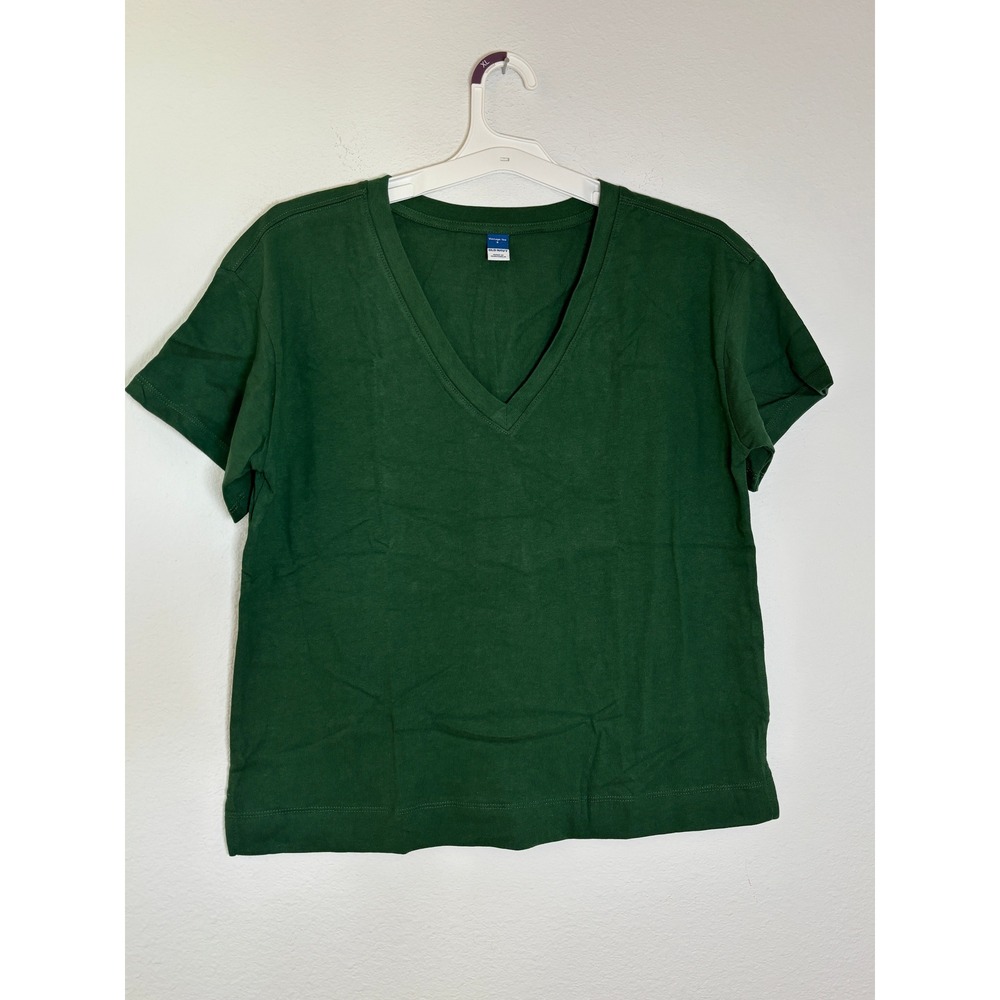 Old Navy Vintage Tee Womens Small Forest Green V-Neck Short Sleeve T-Shirt